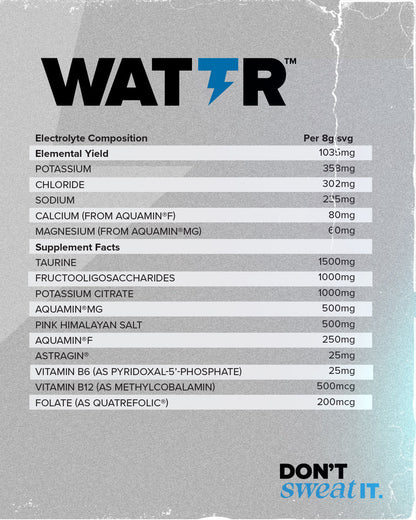 WATTR™
ELECTROLYTE LOADED HYDRATION