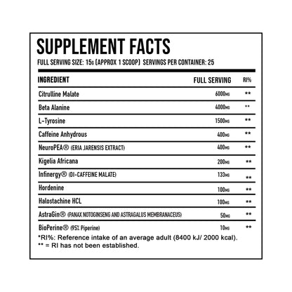 H8 (V3) - HIGH STIM PRE WORKOUT | 25 Servings