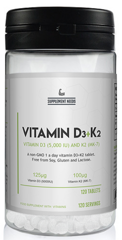 Supplement Needs - Vitamin D3 + K2 | 120 Servings