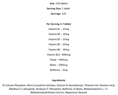 Supplement Needs - Vitamin B Complex | 120 Servings