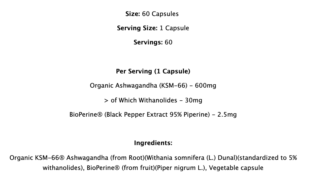 Supplement Needs - Ashwagandha | 60 Servings