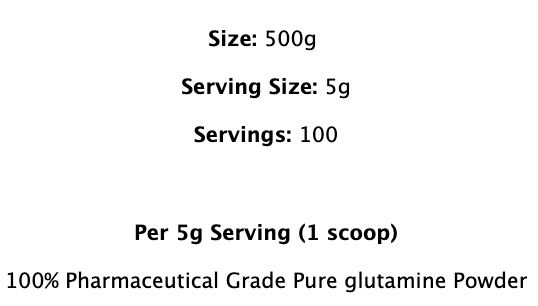Supplement needs - 100% Glutamine | 100 Servings